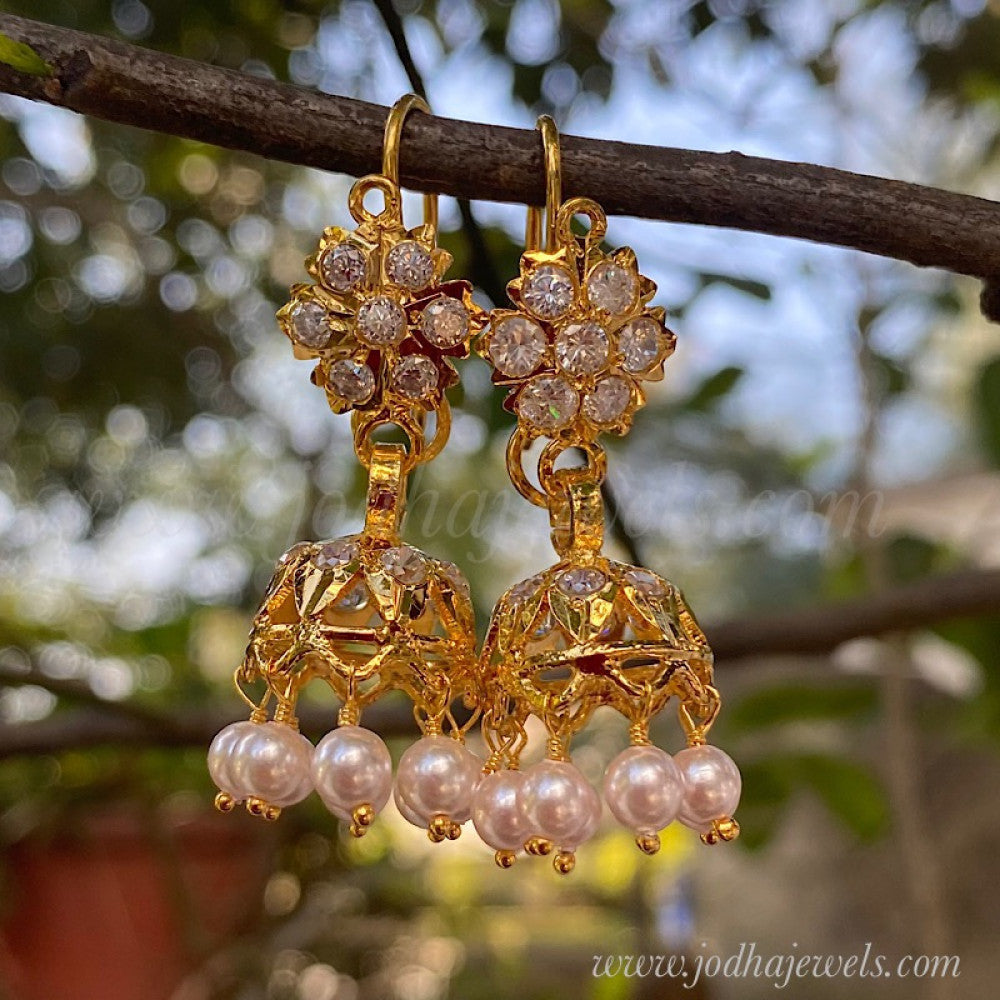 Dogri Jhumkis Amrutha Pure Silver Traditional Earrings – Jodha